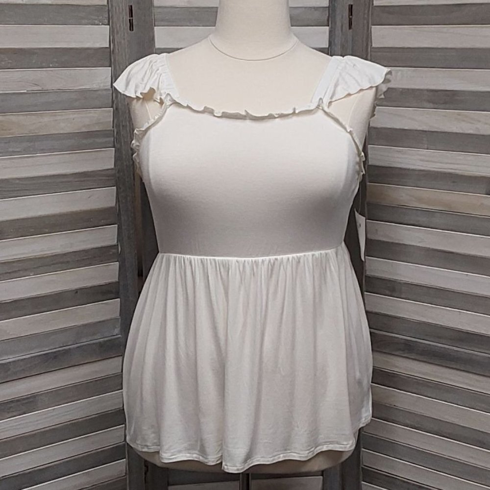 Ruffle Sleeve Tank | 89th & Madison | 2X